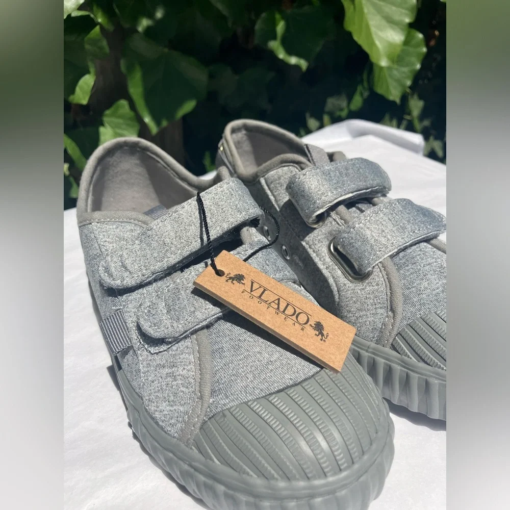 Vlado boys Tommy AC Casual Sneakers shoes no laces gray play‎ outdoor kids new
